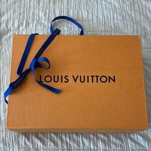 Louis Vuitton Orange Gift Box with Blue Ribbon